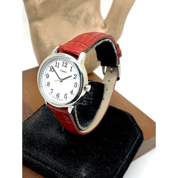 Timex Women\'s Watch TW2P68700 Quartz Indiglo White Dial Red Leather Stra… main image 10